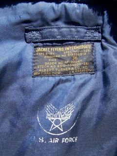 15c Rare 1950s Blue Flight Jacket 43rd Troop Carrier Patch Used