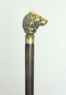 Walking Stick Lions Head Solid Brass Handle (WS17)