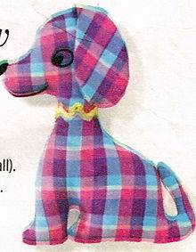   sewing pattern cute dog 9 high,full size paper pieces freeUKp​ost