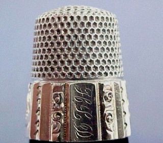 Antique Ketchum & McDougall Sterling Silver with Gold Thimble Size 9