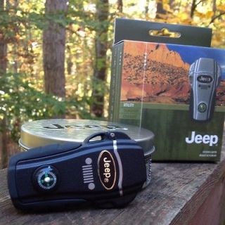 JEEP 57 DUAL TORCH CIGAR FLAME LIGHTER ALL BLACK W/COMPASS GIFT FOR 