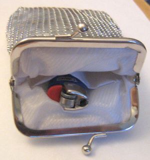 Silver Metallic Mesh Cigarette Case / Eyeglass Case. 100s / 120s 