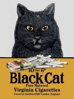 New Black Cat Cigarettes Tin Sign