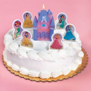   PRINCESS BIRTHDAY CAKE TOPPER CANDLES SET~CASTLE~CINDERELLA~SNOW WHITE