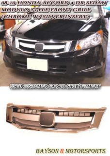 08 10 Accord 4dr JDM Modulo Front Grill Grille (Silver)