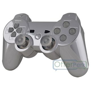   Buttons And Chrome Silver Custom Shell Case For PS3 Controller + Tools