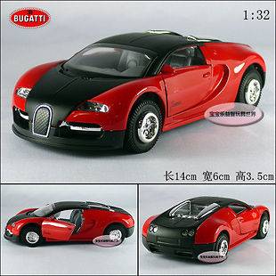 New Bugatti Vayron 1:32 Alloy Diecast Model Car With Sound&Light Red 
