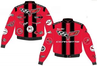 Adult Mens Size L 3XL Chevy CORVETTE Logo Red Black Emblem Logo Jacket 
