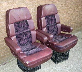 1992 1997 Ford Econoline Custom Van Pair of Purple Leather Seats 