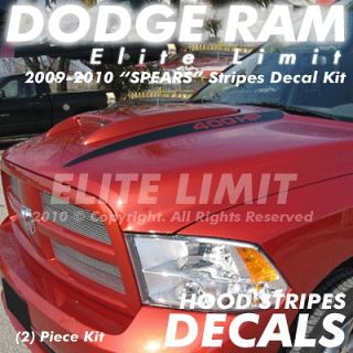 2009 & Up Dodge Ram 1500 Truck Decal Decals HOOD SPEARS Stripes Vinyl 