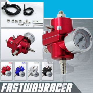 Universal Red Fuel Pressure Regulator Gauge JDM FPR 1:1