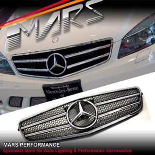 Black C63 AMG Style GRILLE GRILL for Mercedes Benz W204