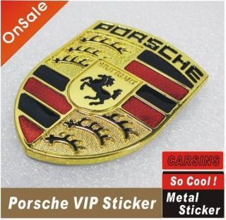   Metal Copper Lubricious VIP Car Sticker Emblem Badge For Porsche Auto