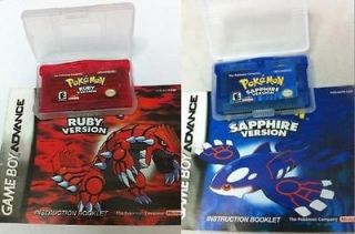 2PC /POKEMON/ /RUBY+SAPPHIRE​/ GAMEBOY ADVANCE SP DS GBA GAME