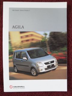 VAUXHALL Agila Range prestige UK Market brochure 2001 Models Edition 2