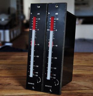 Stereo pair vintage Siemens C72249 light meters from Neumann console