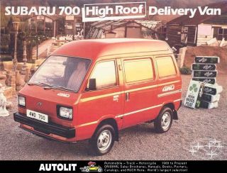 1986 Subaru 700 High Roof Van Brochure England
