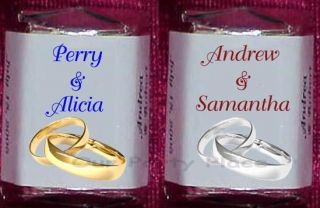 Wedding Rings Gold Silver Anniversary Candy Personalized Wrappers 