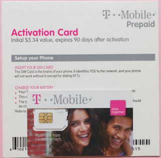    Mobile Prepaid Sim Card ACTIVATION Kit + $3.34 / 10 Mins, Unactivate