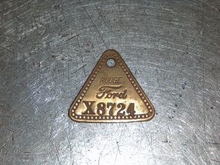 VINTAGE FORD ROUGE PLANT BRASS TRIANGLE TOOL CRIB TAG X8724