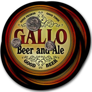 Gallo s Beer & Ale Coasters   4 Pack