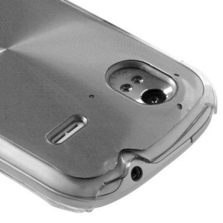 Silver Acrylic Metal Aluminum Hard Back Case Cover for HTC Amaze 4G (T 
