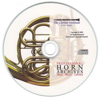 Huge Professional FRENCH HORN Sheet Music Archive CD