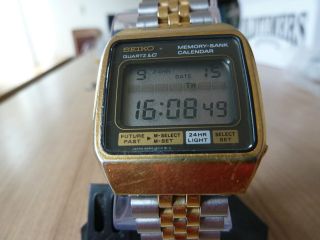 Vintage Seiko lcd watch M354 5019 Memory Bank Calendar