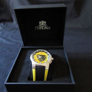 Festina Sport Chrono Watch with Black & Yellow Rubber Strap