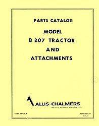   Chalmers B 207 B207 Tractor and Attachments Parts Catalog Manual AC