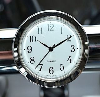 motorcycle handlebar clock white seiko for 1 handlebar chrome clock