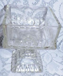 Vintage Jeanette Glass Clear Wedding Box Candy Dish Bowl NO LID