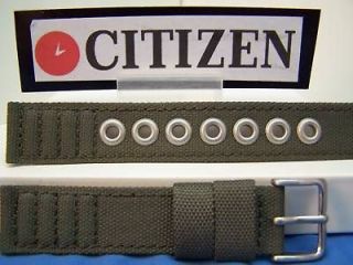 Citizen watch band military style 20mm khaki fabric