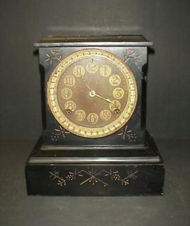 ANTIQUE ANSONIA NEW YORK MANTEL SHELF CAST IRON CLOCK PAT.1882