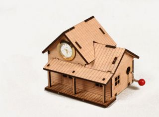 Simplicity Station Clock Orgel/Music Box Wooden Kit 8641