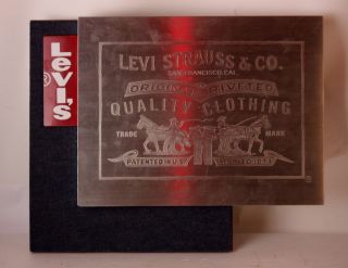   Strauss old vintage store counter top sign display clothing LEVI jeans