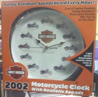 Harley Davidson Motorcycle 2002 Wall Clock w/Sounds NIB