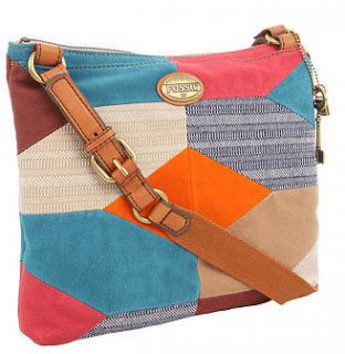   Explorer Zip Top Multicolor Patchwork Fabric Crossbody Handbag NWT