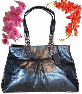 Coach Handbag 17661 Ashley Exotic Leather Carryall Satchel   Slate