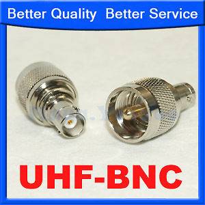UHF PL259 male plug to BNC female RF connector adapter