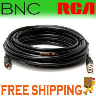 25 FT BNC to RCA Coaxial Coax Male Video Cable RG59 M/M M M Camera 