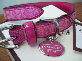 coach dog collar small pink