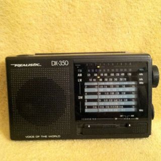 Vintage Realistic 12 Band AM FM Short Wave Radio DX 350