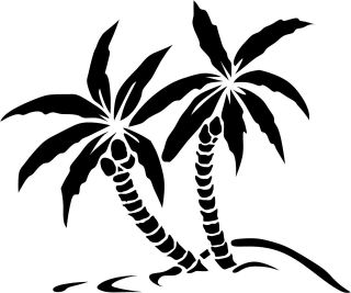 Palm Trees Decal 5.75x6.9 choose color vinyl sticker