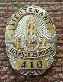 LAPD LIEUTENANT COLUMBO # 416 MINI BADGE 1 1/4 Lapel Pin