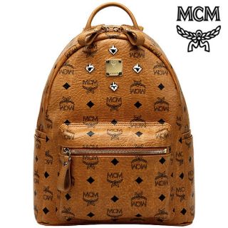 New Authentic MCM STARK Cognac VISETOS BACKPACK Small NWT_Brown