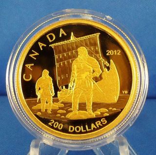 2012 Vikings Canadian $200 Legal Tender Coin .9999 Pure Gold Only 