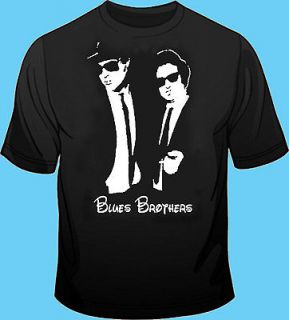 Black T Shirt, Classic Comedy Movie, Blues Brothers, Cotton, XL  M