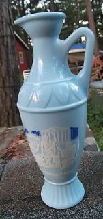 VINTAGE jim beam whiskey decanter 1961 SOCRATES antique BAR decor blue 