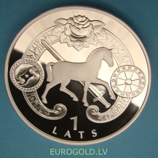 2007 Latvia Sigulda 1 lat silver proof collector coin  660